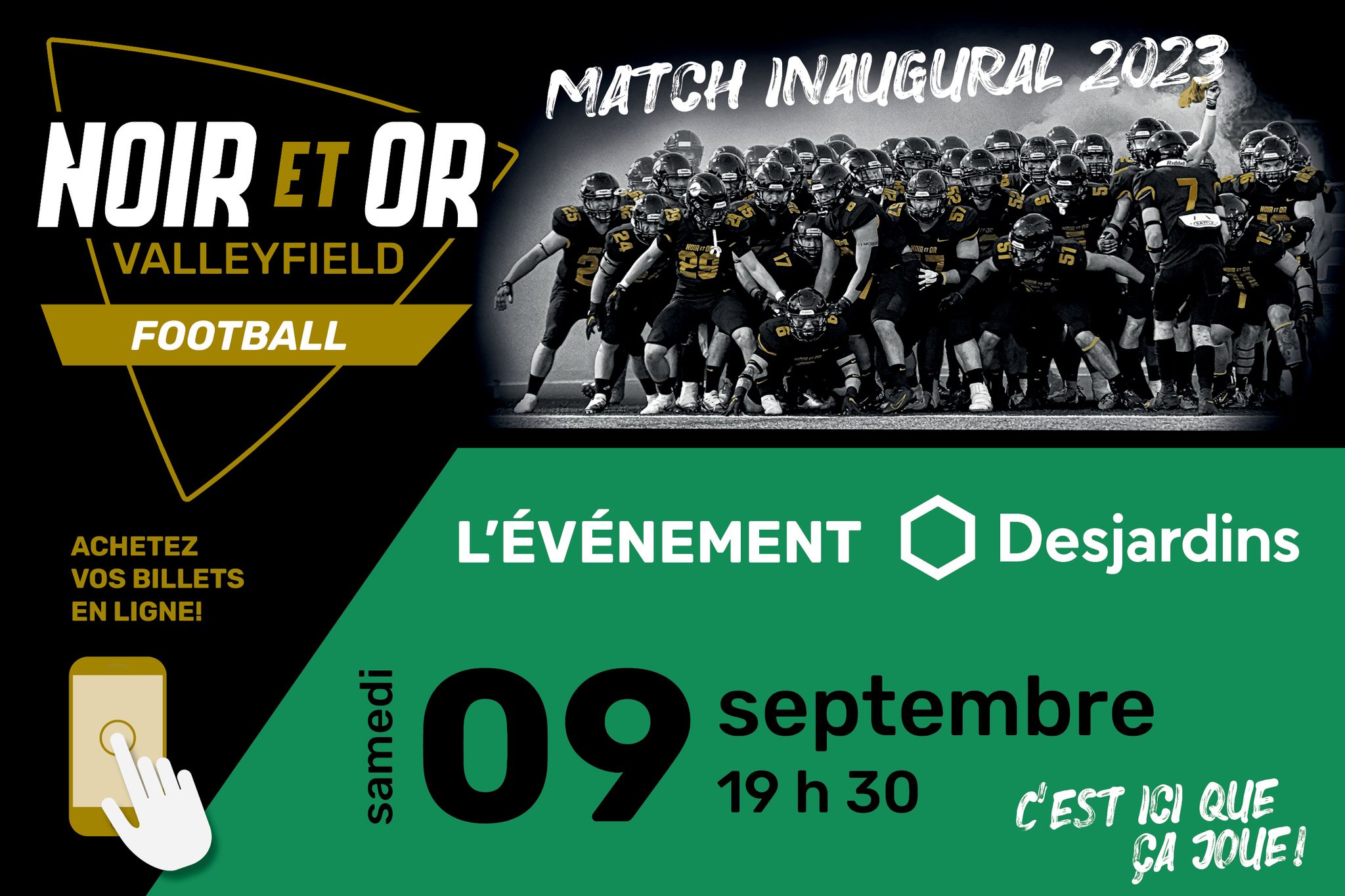 1er match à domicile Football Noir et Or Cégep de Valleyfield