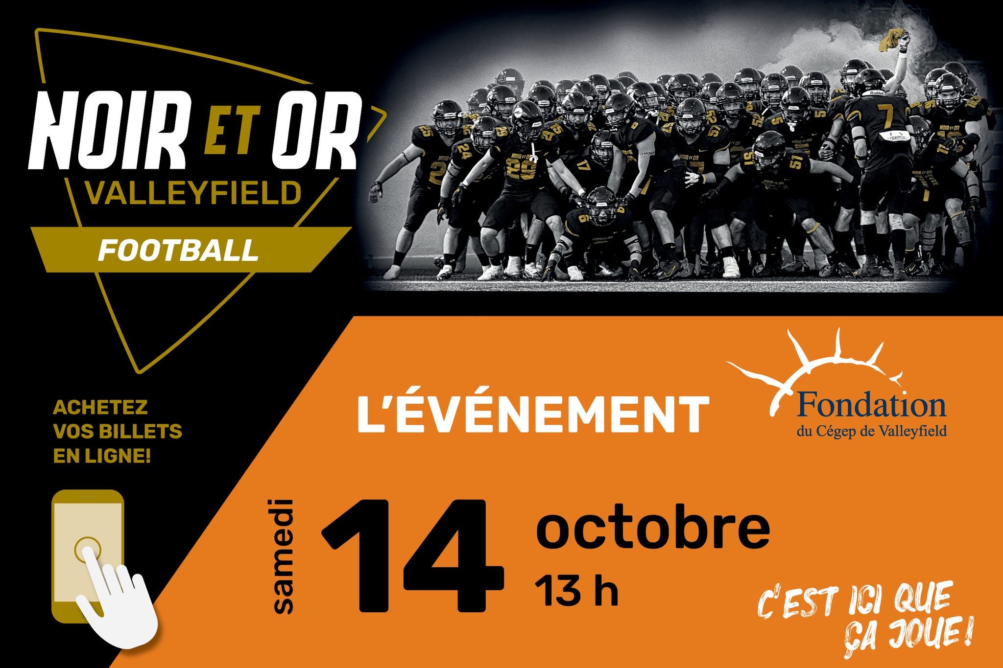 3e match à domicile Football Noir et Or Cégep de Valleyfield